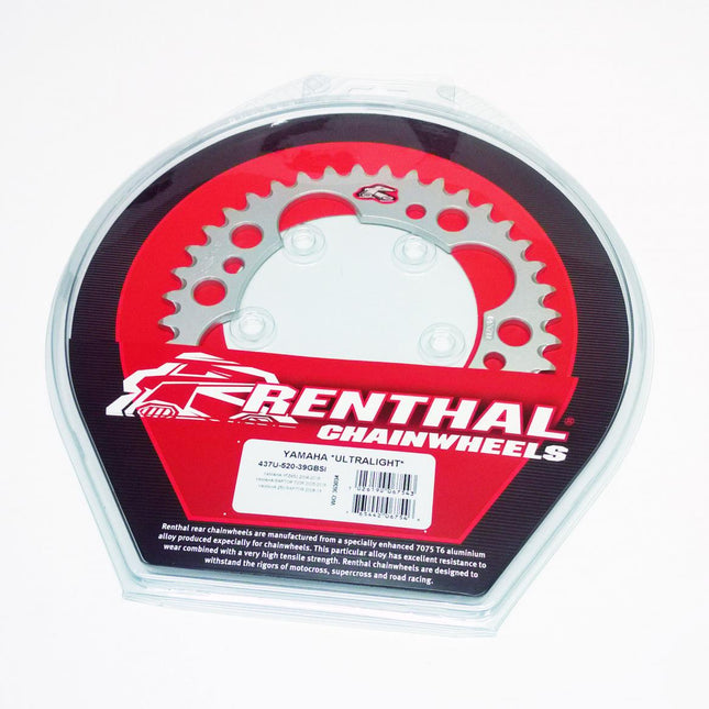 Rear Sprocket Renthal Yam, Ultralite 437U-520-39GBSI Silver