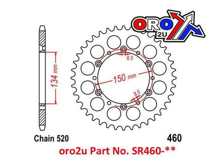 Rear Sprocket Alloy 51 [JTR460.51] 520 Silver