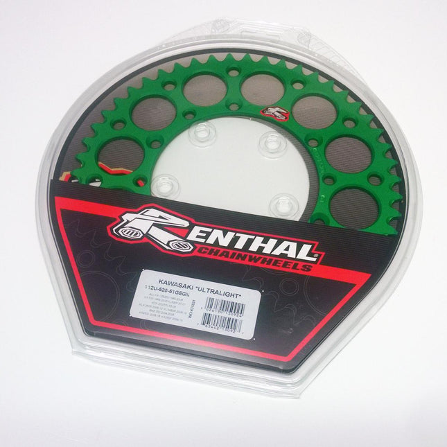 Rear Sprocket Alloy Renthal, Ultralite 112U-520-51GEGN Green, 112U-520-51GEGN