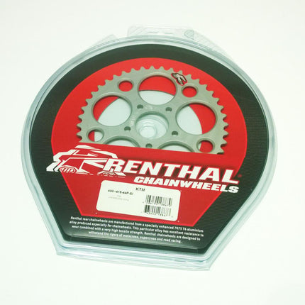 Rear Sprocket Renthal 480, KTM 50 2010-2013 44T Silver, 480--415-44P-SI