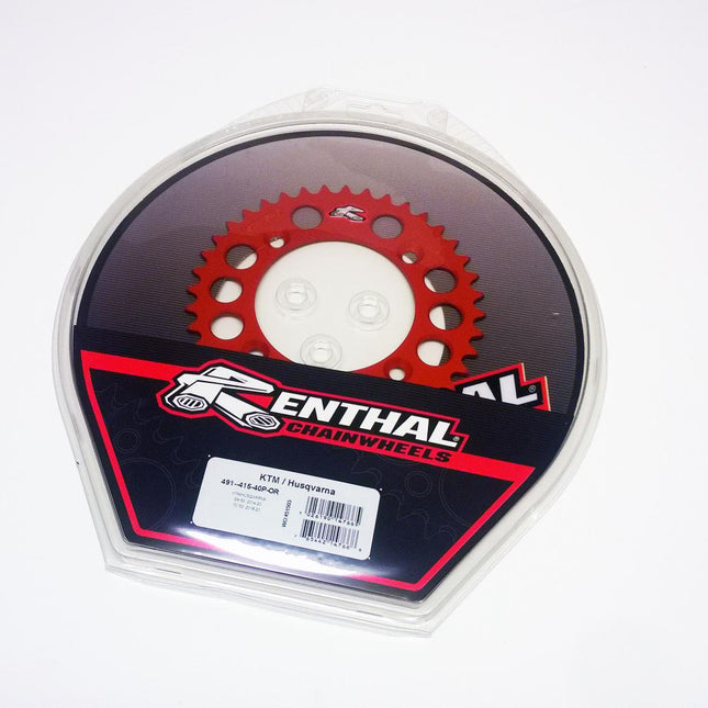 Rear Sprocket Renthal 491, Ktm/husky 50 14-25, 40T Orange, 491--415-40P-OR