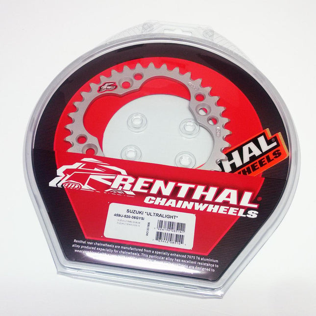 Rear Sprocket Alloy Renthal, Ultralite 459U-520-36GYSI Silver