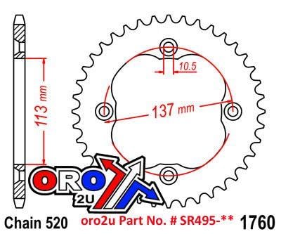 Rear Sprocket Steel Dirt 1760 AT-176036