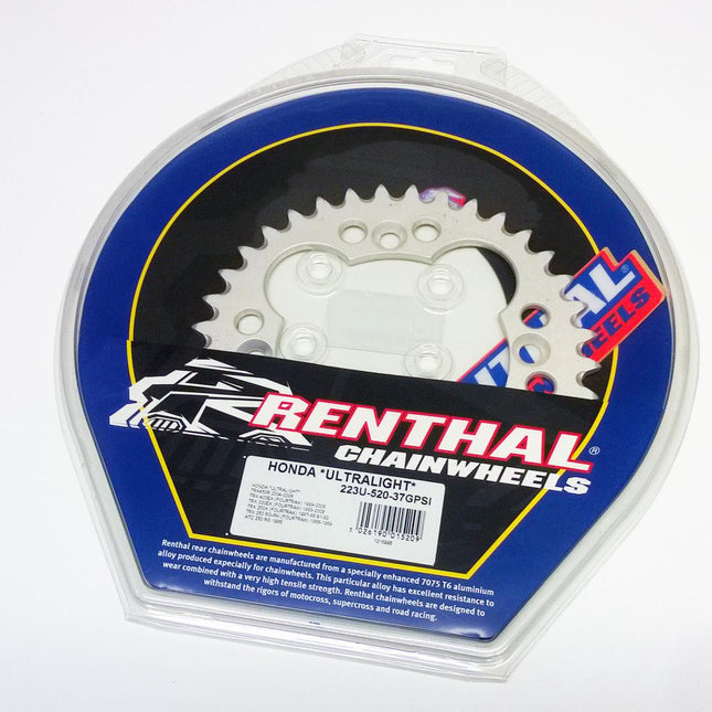 Rear Sprocket Renthal ATV, Ultralite 223U-520-37GPSI Silver