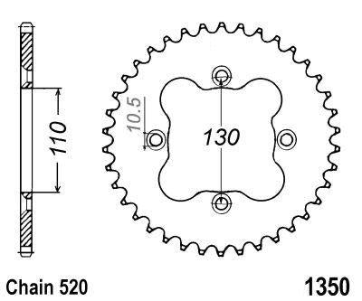 Rear Sprocket 37 [JTR1350.37] 520