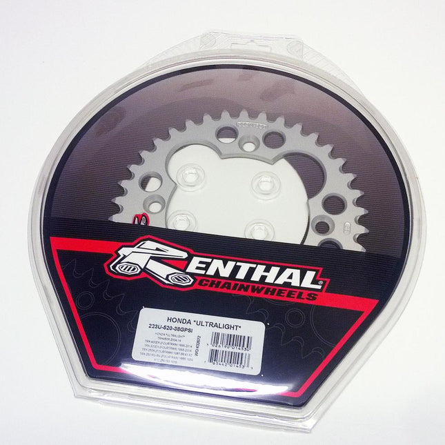 Rear Sprocket Renthal ATV, Ultralite 223-520-38 Silver, 223U-520-38GPSI