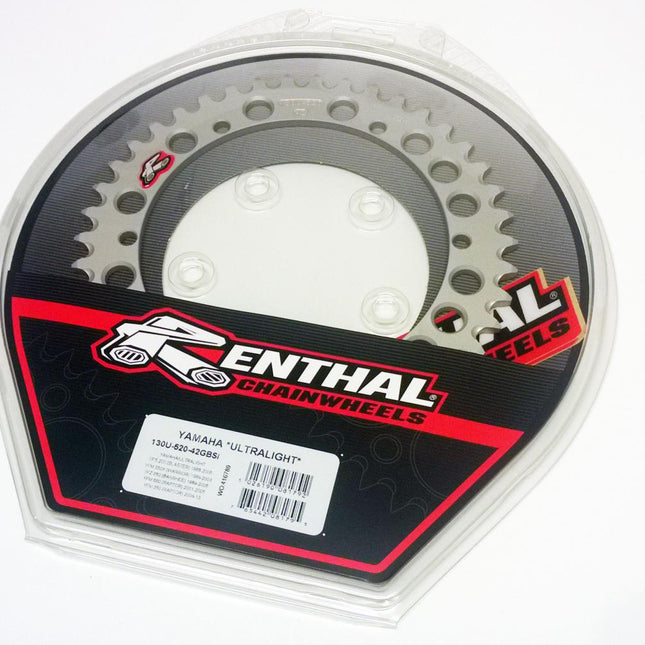 Rear Sprocket Renthal ATV, Ultralite 130U-520-42GBSI Silver