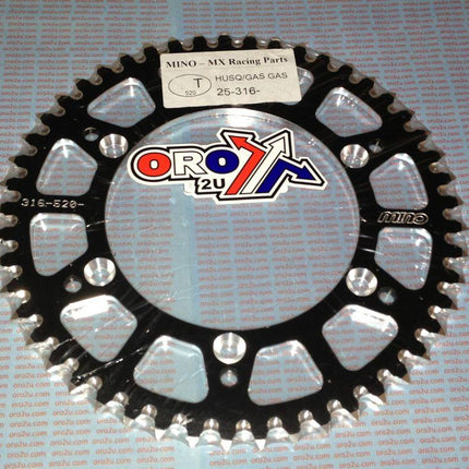 Mino Rear Sprocket Alloy Blk 822, 25-316-520-46