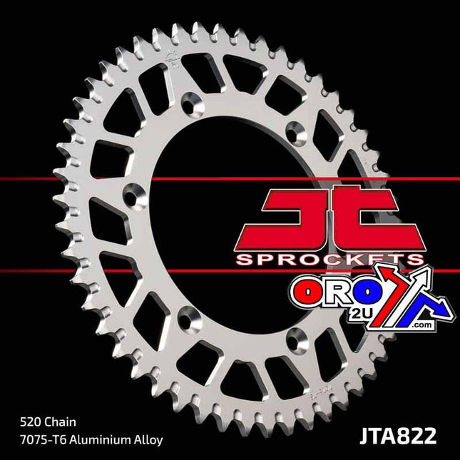 REAR SPROCKET ALLOY SILVER 822, JTA822.52 7075-T6 Aluminium