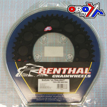 Rear Sprocket Alloy Renthal, Ultralite 123U-520-48GYBK Black