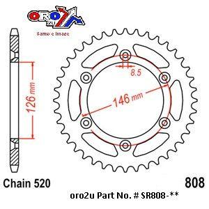 Rear Sprocket Alloy Renthal, Ultralite 123U-520-48GYBK Black