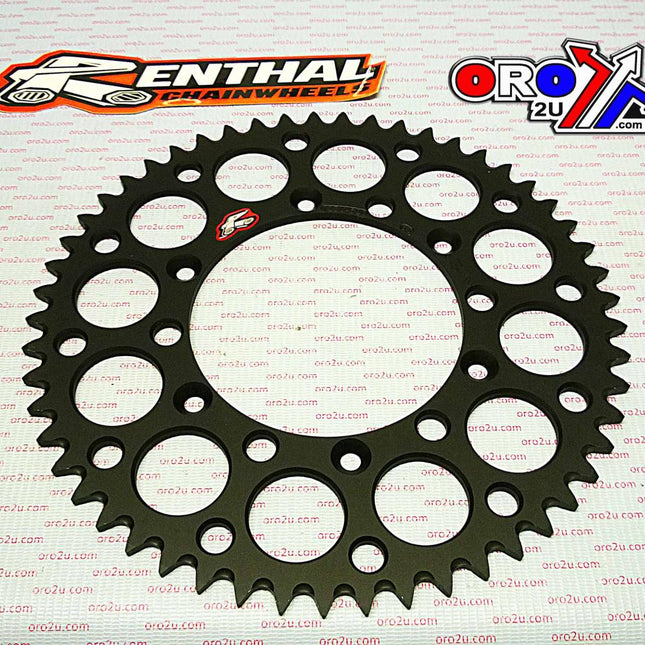 Rear Sprocket Alloy Renthal, Ultralite 123U-520-53GYBK Black, 123U-520-53GYBK