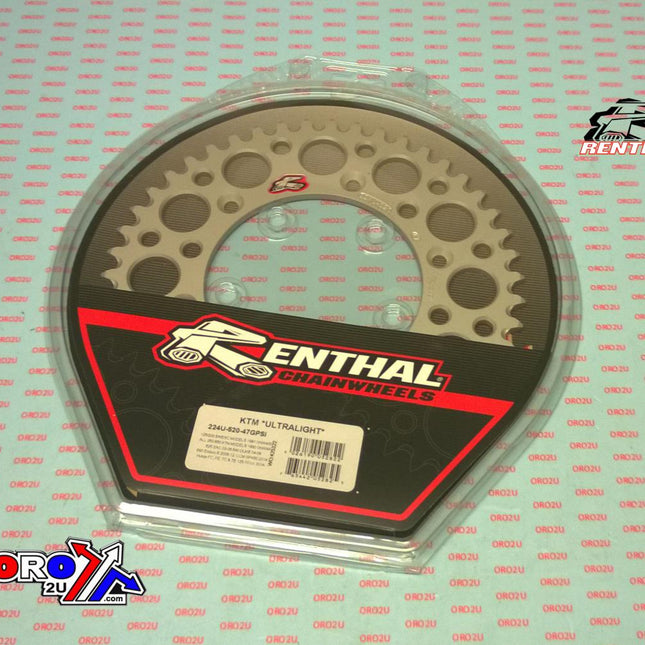 Rear Sprocket Alloy Renthal, Ultralite 224U-520-47GPSI