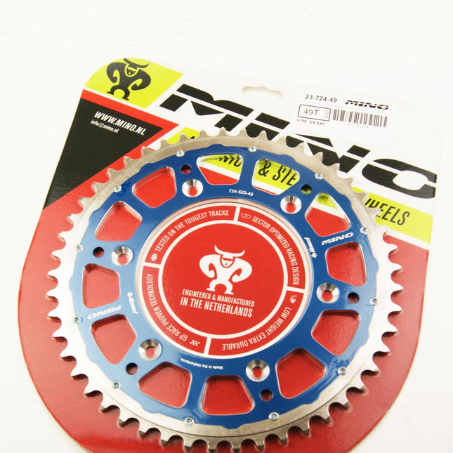 Mino Rear Sprocket Fusion 2-RING, 23-724-520-49 Steel/alloy Blue