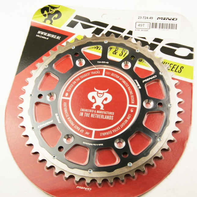 Mino Rear Sprocket Fusion 2-RING, 23-724-520-49 Steel/alloy Black