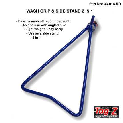 Wash Grip & Side Stand 2 In 1, Triangle & Grip Stand - Blue