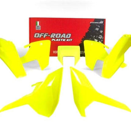 Plastic Kit Enduro 17-18 Husky Te/fe/tx, 5 Piece ,colour Neon Yellow, Rtech R-KITHSQ-GF0-517