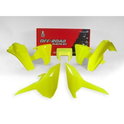 Plastic Kit Enduro 17-18 Husky Te/fe/tx, 5 Piece ,colour Neon Yellow, Rtech R-KITHSQ-GF0-517