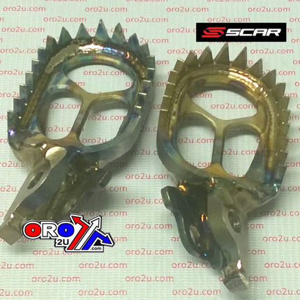 Titanium Footpegs Gripper 02-26 Honda CR CRF Africa Twin 125 150 250 300 450 1000 1100 Scar S2516