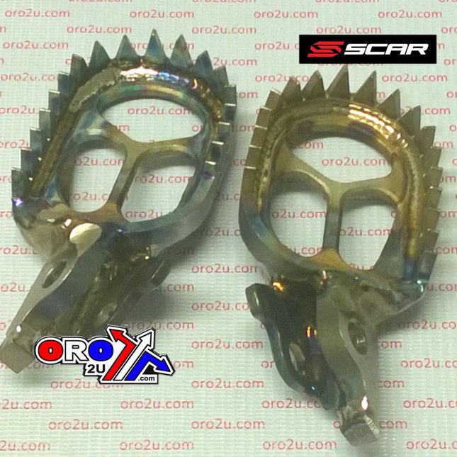 Titanium Footpegs Gripper 02-26 Honda CR CRF Africa Twin 125 150 250 300 450 1000 1100 Scar S2516
