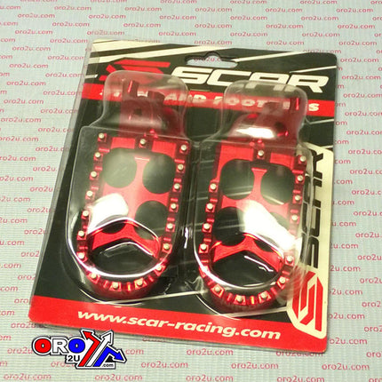 Standard Footpegs Red 02-26 Honda CR CRF Kawasaki KX 125 150 250 300 450 1000 1100 48mm Scar S3215R