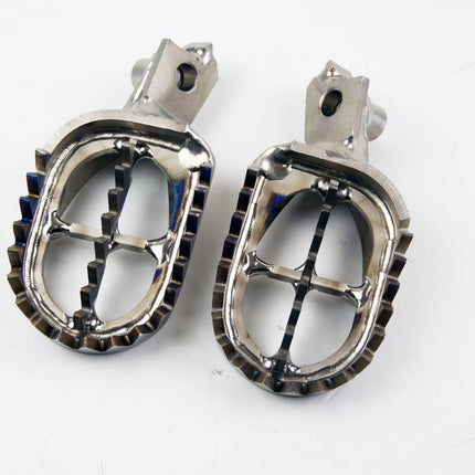 Titanium Footpegs Gripper 08-26 Suzuki RM-Z Rmx-z 250 450 60mm Wide Scar S4516