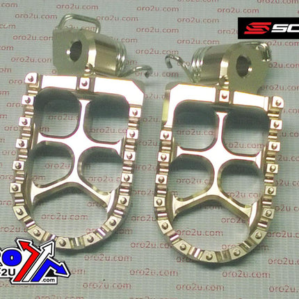 Evo Footpegs Titanium Color 98-26 KTM Sx Exc Husaberg Husqvarna Sherco Beta Gasgas 57mm Scar S5510T