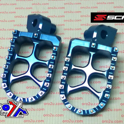 Evo Footpegs Blue 98-26 KTM Sx Exc Husaberg Husqvarna Sherco Beta Gas Gas Except 85 105 57mm Scar S5510B