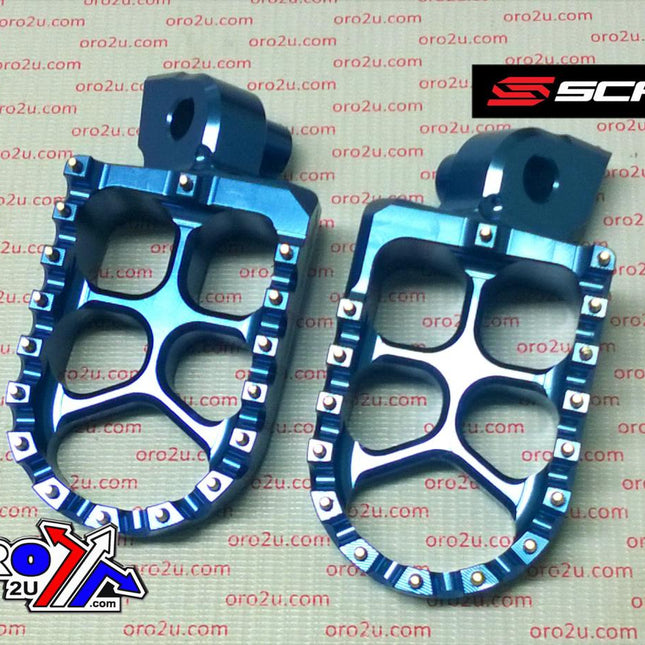 Evo Footpegs Blue 98-26 KTM Sx Exc Husaberg Husqvarna Sherco Beta Gas Gas Except 85 105 57mm Scar S5510B