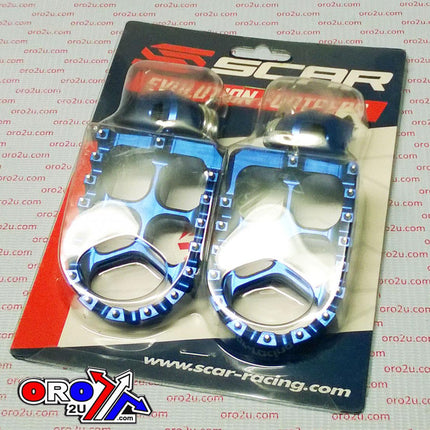Evo Footpegs Blue 98-26 KTM Sx Exc Husaberg Husqvarna Sherco Beta Gas Gas Except 85 105 57mm Scar S5510B