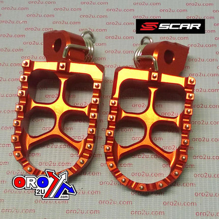 Evo Footpegs Orange 16-24 KTM Husqvarna Gas-gas Sx Xc Exc Tc Tx Te Fc Fe Fs Mc Ec 57mm Scar S5511OR