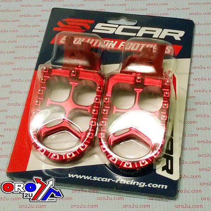 Evo Footpegs Red 02-26 Honda Kawasaki CR CRF KX 125 150 250 300 450 1000 1100 57mm Scar S3515R