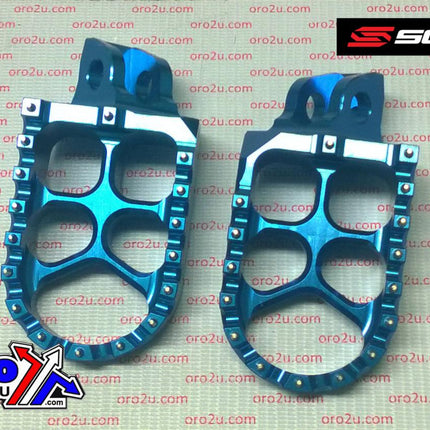 Evo Footpegs Blue 98-26 Kawasaki KX 65 85 57mm Aluminium Billet Scar S3512B