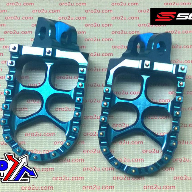 Evo Footpegs Blue 98-26 Kawasaki KX 65 85 57mm Aluminium Billet Scar S3512B