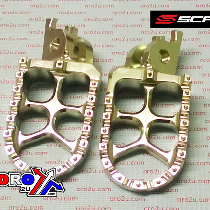 Evo Footpegs Titanium Color 02-26 Honda Kawasaki CR CRF KX 125 150 250 300 450 1000 1100 57mm Scar S3515