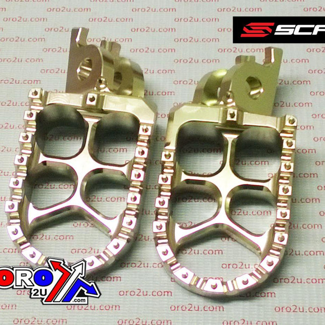 Evo Footpegs Titanium Color 02-26 Honda Kawasaki CR CRF KX 125 150 250 300 450 1000 1100 57mm Scar S3515
