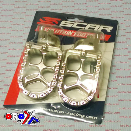 Evo Footpegs Titanium Color 02-26 Honda Kawasaki CR CRF KX 125 150 250 300 450 1000 1100 57mm Scar S3515