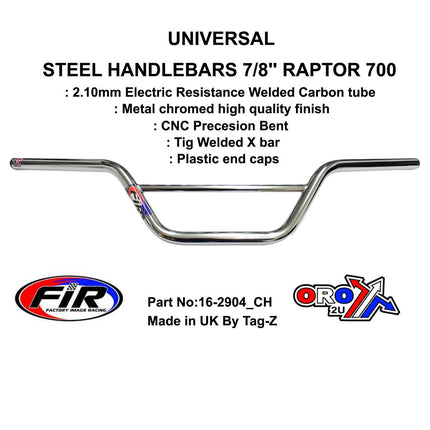 Steel Handlebars 7/8 Raptor 700, Metal Chrome Plated Finish, / Ref 48-811 / 811-01