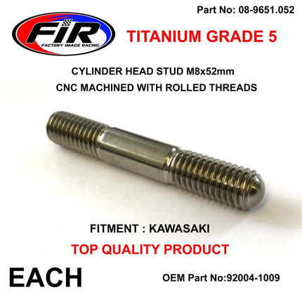 Titanium G5 Stud M8x52mm Each, Kawasaki 92004-1009 920041009