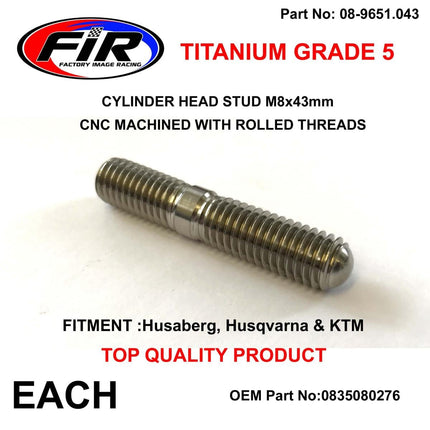Titanium G5 Stud M8x43mm Each, KTM Husa Husq 0835080276