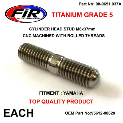 Titanium G5 Stud M8x37mm (a) Each, Yamaha 95612-08620 9561208620