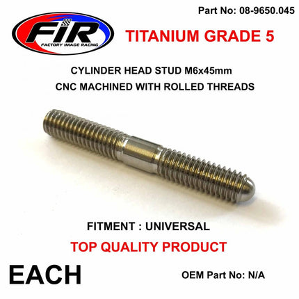 Titanium G5 Stud M6x45mm Each, Universal Fitment, / Crn 08-161