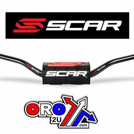 Handlebar O2 Black 28.6mm Rc Style Aluminium 7075 T6 Bar Pad Scar S9112BK