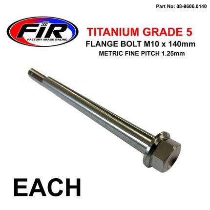 Titanium GR5 Bolt M10 x 140mm Each, Metric Fine 1.25mm / Grade 5
