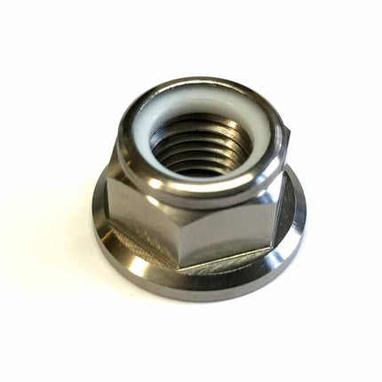 Titanium GR5 M10X1.25mm Nut, Nylon Flange Nut/ Each