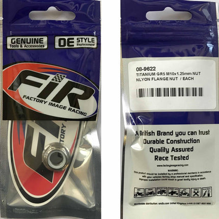 Titanium GR5 M10X1.25mm Nut, Nylon Flange Nut/ Each