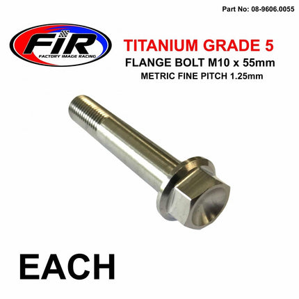 Titanium GR5 Bolt M10 x 55mm Each, Metric Fine 1.25mm / Grade 5