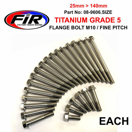 Titanium GR5 Bolt M10 x 55mm Each, Metric Fine 1.25mm / Grade 5