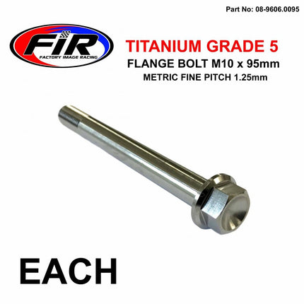 Titanium GR5 Bolt M10 x 95mm Each, Metric Fine 1.25mm / Grade 5