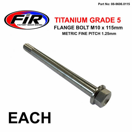 Titanium GR5 Bolt M10 x 115mm Each, Metric Fine 1.25mm / Grade 5, / KTM Ref: 77203014000